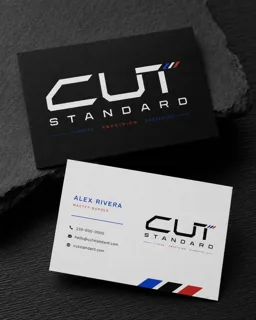 Estudio de marca conceptual — tarjetas de presentación de una barbería