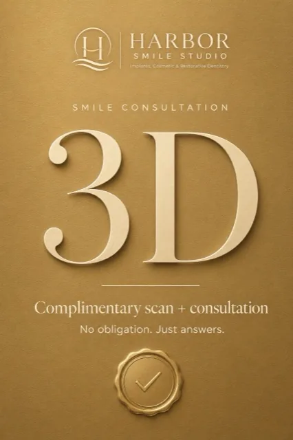 Estudio de marca conceptual — pieza tridimensional de una clínica dental